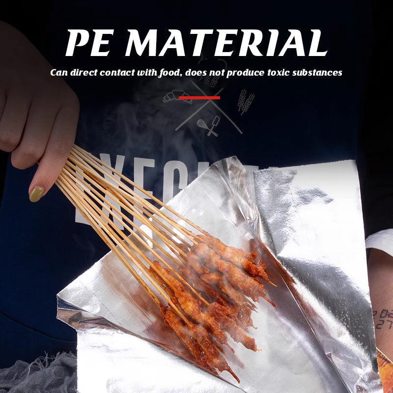 Aluminum Foil Lined Chips Bbq Chicken Paper Bags Disposable Greaseproof Takeaway - 12*4*21.5-500PCS