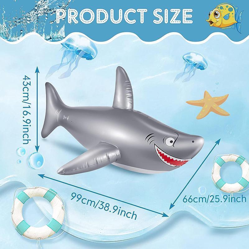 Inflatable Shark Pool Rider Float Toy for Swimming and Water Fun