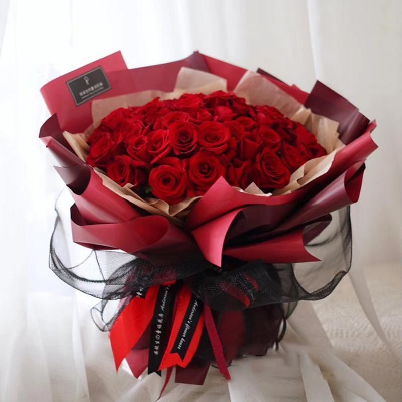 20PCS Plastic Waterproof Flower Gift Wrapping Paper Florist Bouquet Packaging - Champagne + Matcha