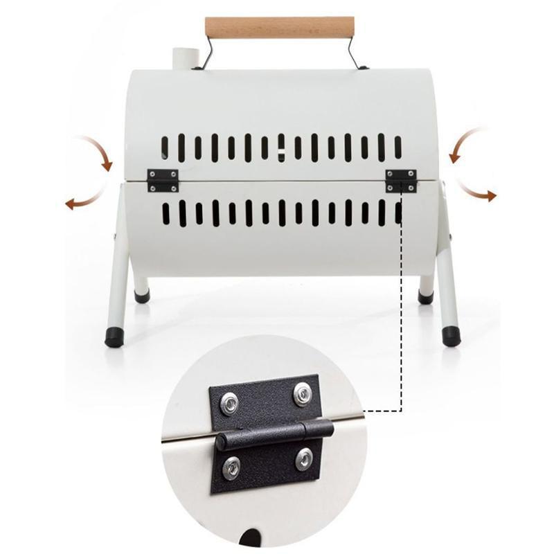Grillz Charcoal BBQ Portable Grill Camping Barbecue Outdoor Cooking Smoker - Black