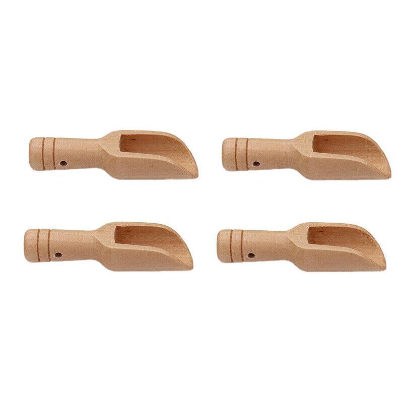 Mini Wooden Scoop Small Kitchen Spoon for Salt Sugar Coffee Spice Tea - 10PCS