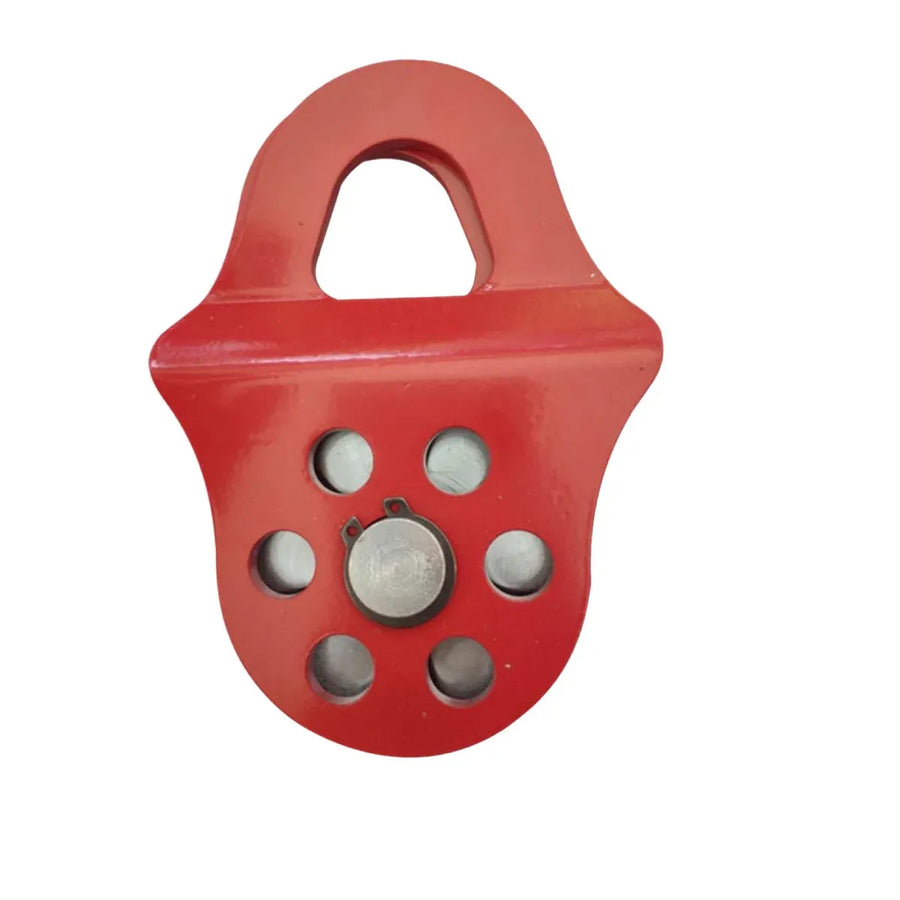 Off Road Recovery Winch Pulley Snatch Block Tackle Tow Hook Accessory Heavy Duty - Red