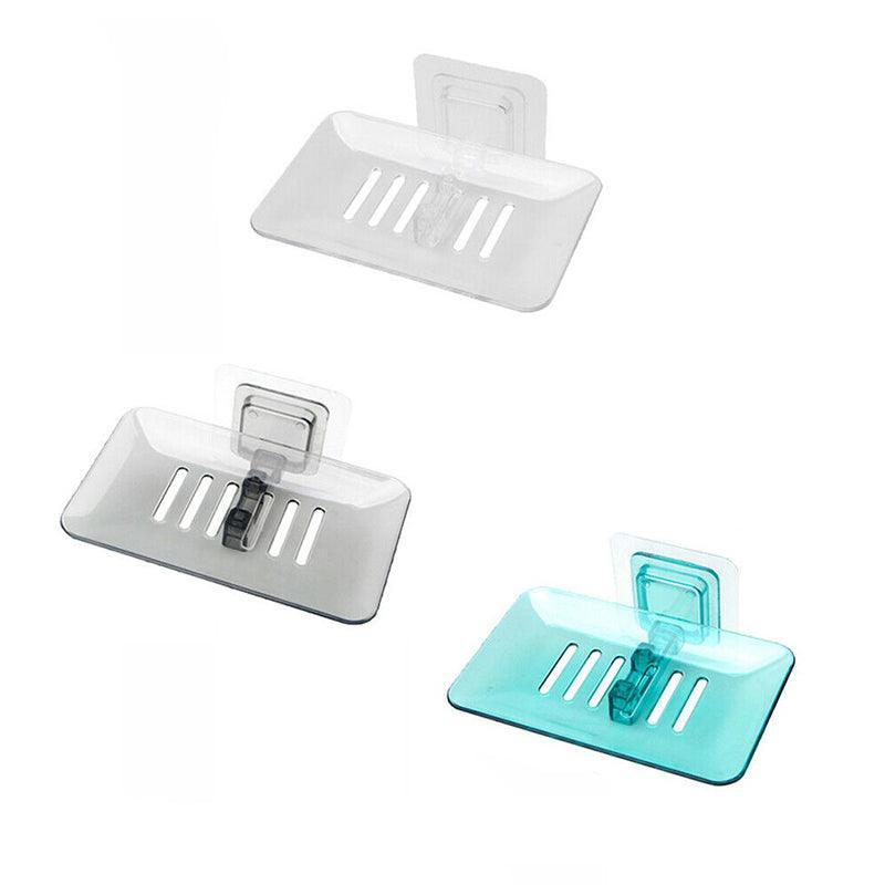 Bathroom Waterfall Tray Holder Soaps Plate Suction Case Containers Dish Storage - Green