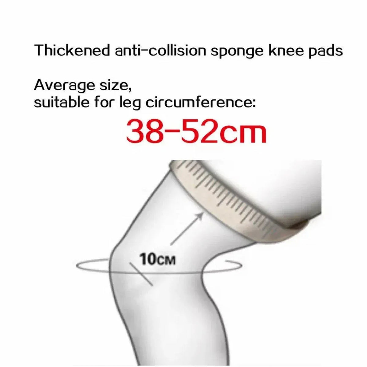 Knee Pad Crashproof Antislip Brace Leg Sleeve Protector Guard Support Men - Black*1 Pair