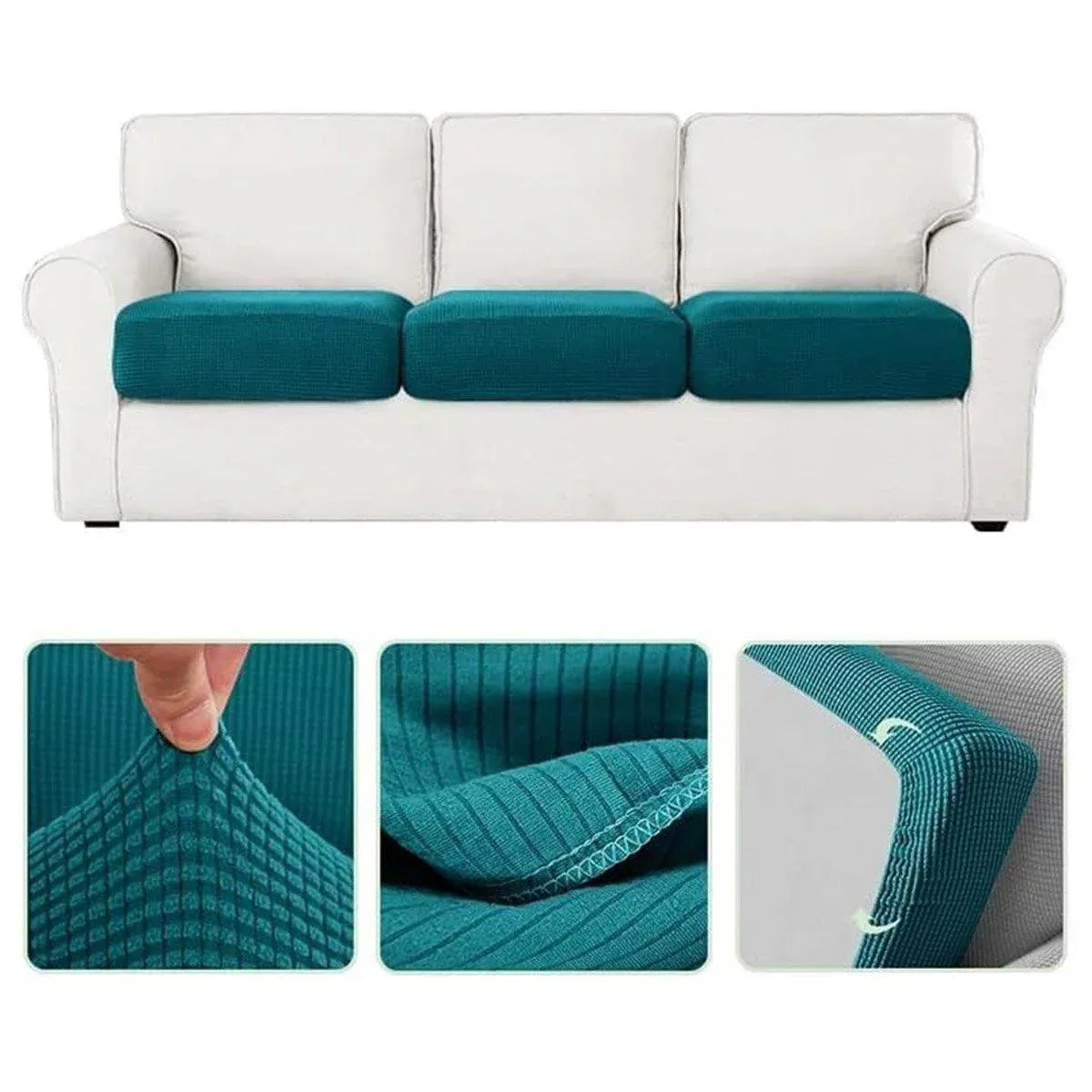 Stretch Sofa Slipcover 4 Seasons Universal Couch Protector Elastic Fabric Cover - Single-Black