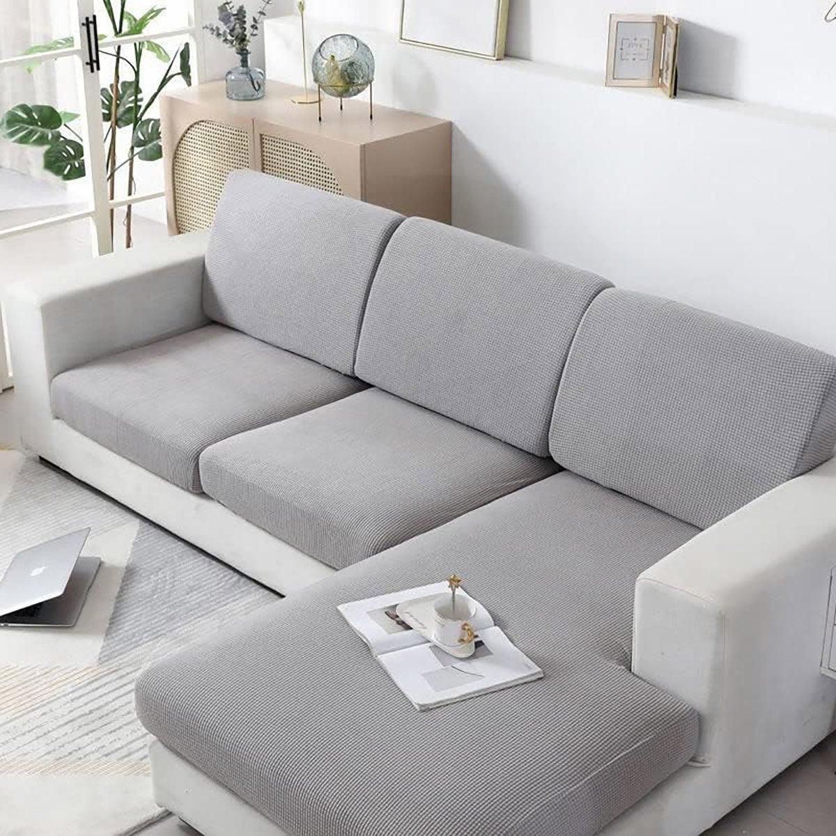 Stretch Sofa Slipcover 4 Seasons Universal Couch Protector Elastic Fabric Cover - Single-Black