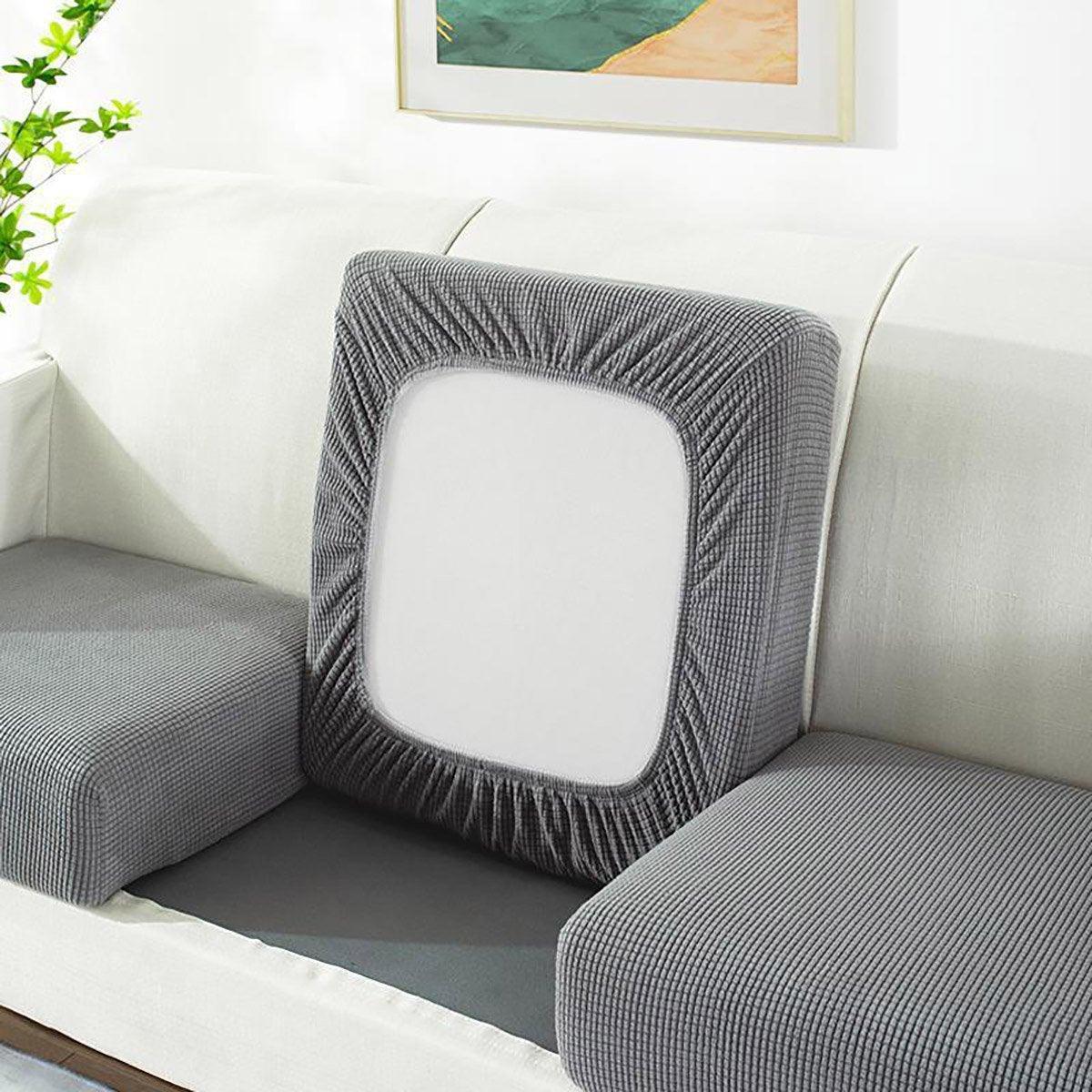 Stretch Sofa Slipcover 4 Seasons Universal Couch Protector Elastic Fabric Cover - Single-Black