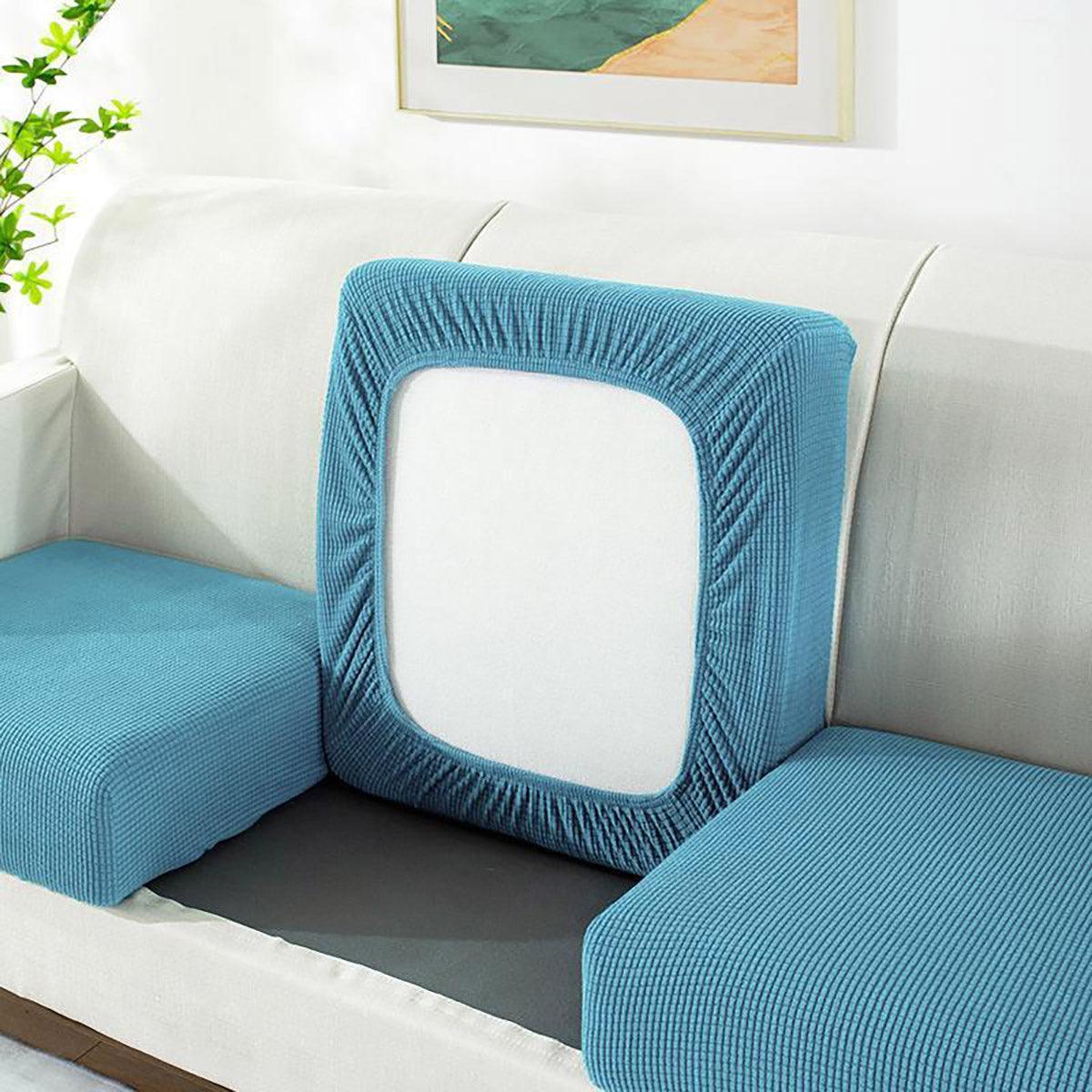 Stretch Sofa Slipcover 4 Seasons Universal Couch Protector Elastic Fabric Cover - Single-Black