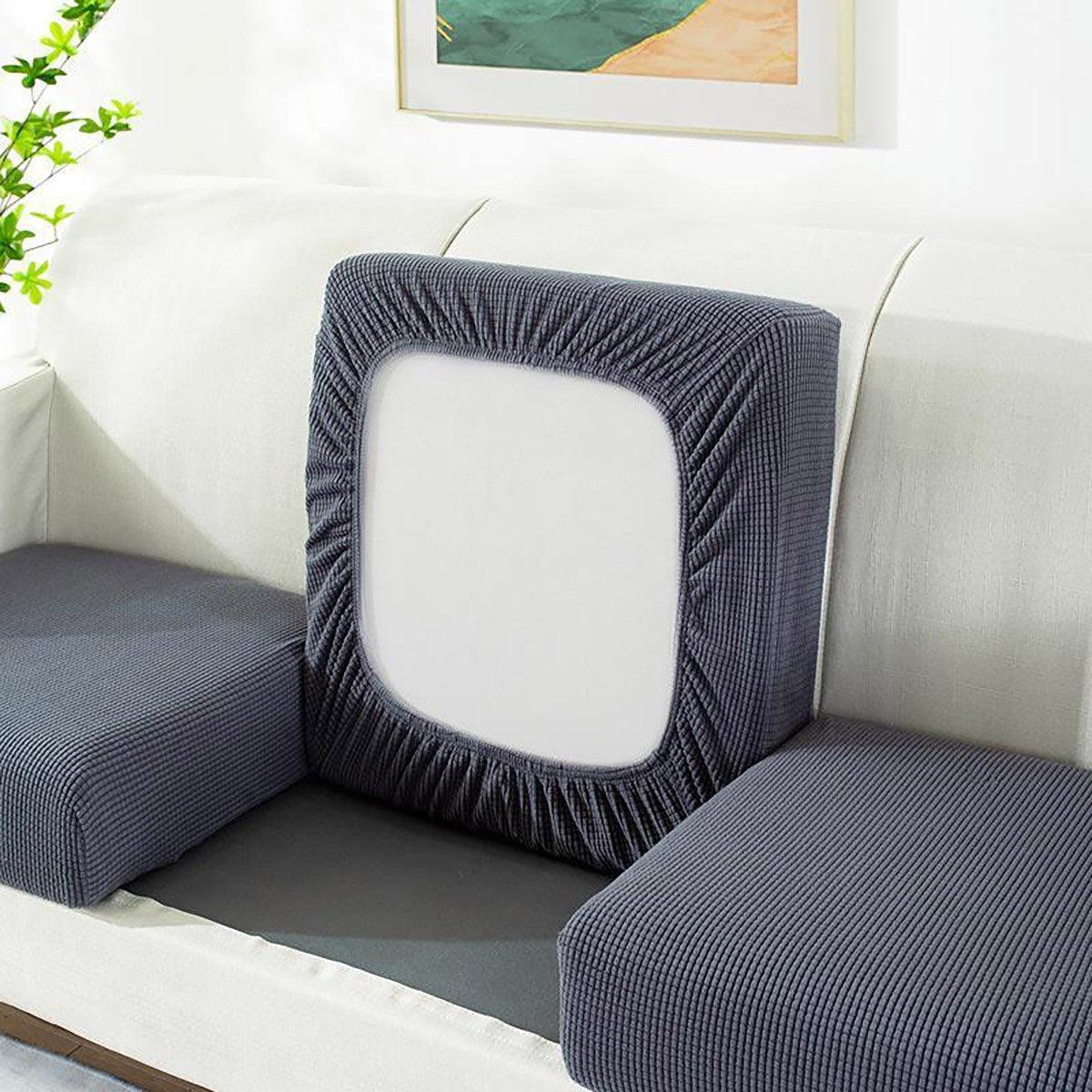 Stretch Sofa Slipcover 4 Seasons Universal Couch Protector Elastic Fabric Cover - Single-Black