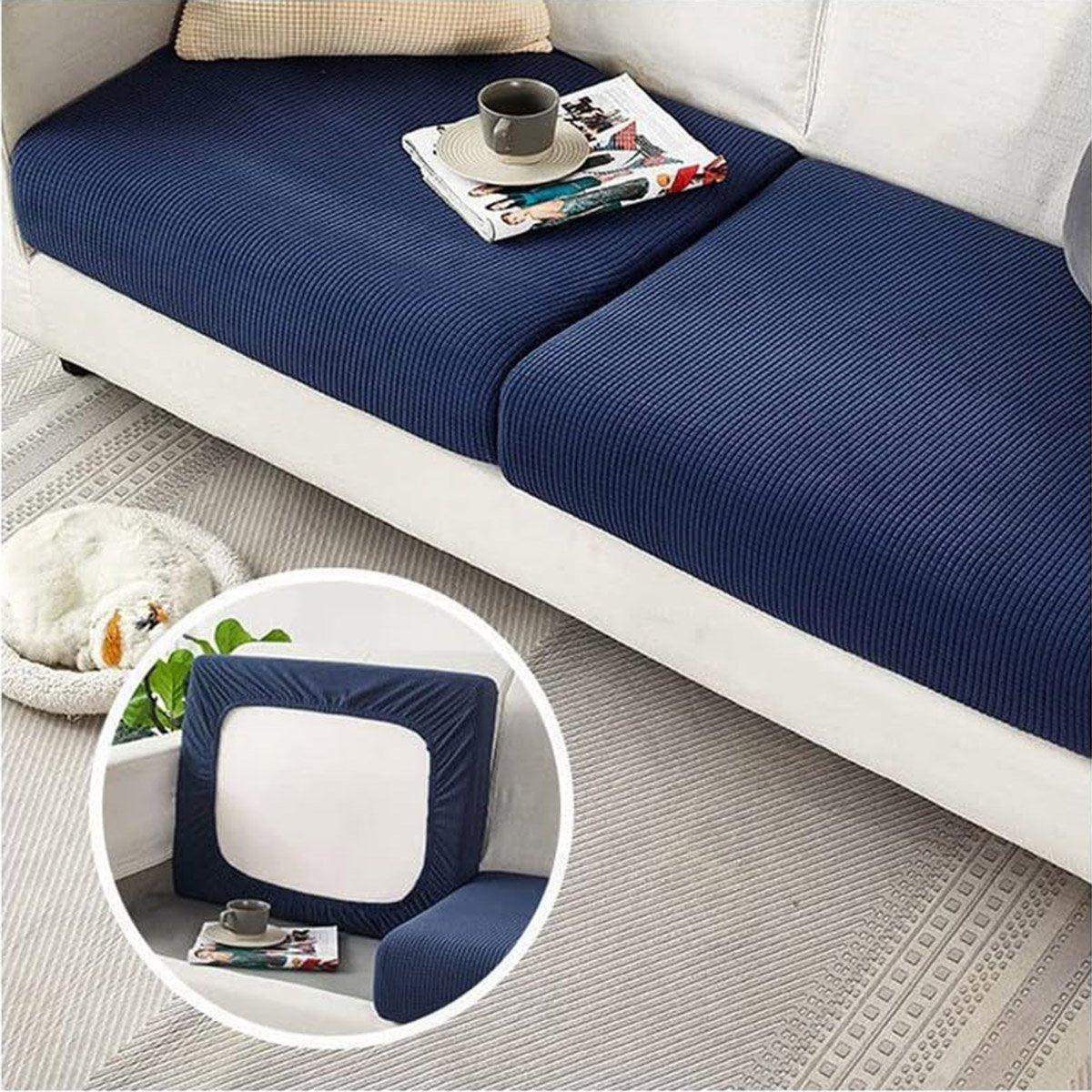 Stretch Sofa Slipcover 4 Seasons Universal Couch Protector Elastic Fabric Cover - Single-Black