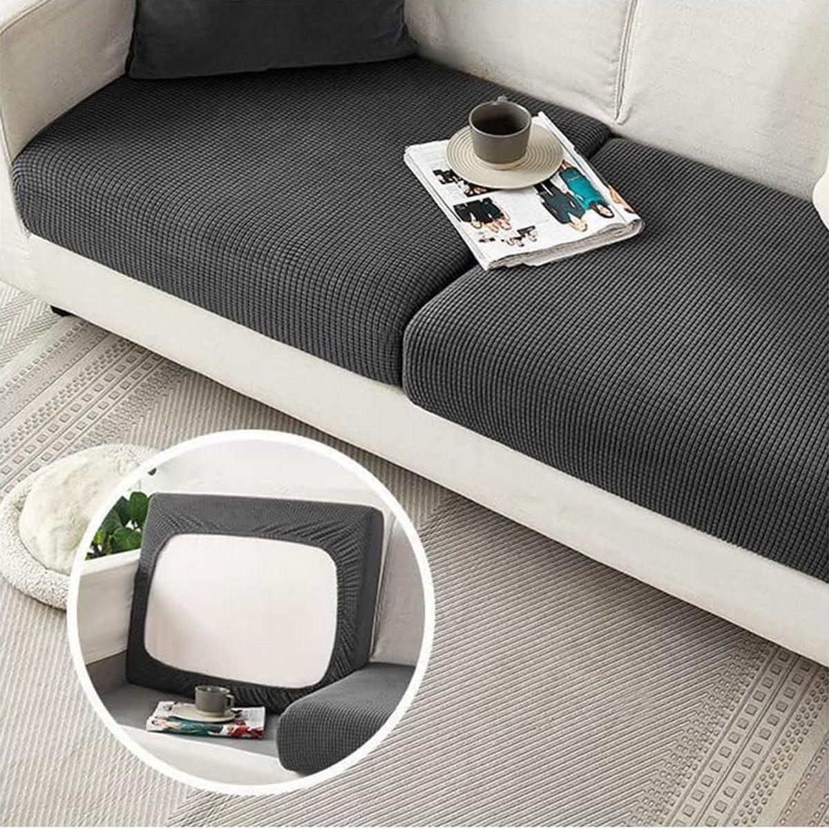 Stretch Sofa Slipcover 4 Seasons Universal Couch Protector Elastic Fabric Cover - Single-Black
