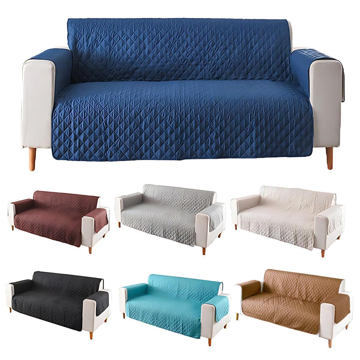 130X195cm Seater Pet Sofa Protector Cover Quilted Couch Covers Lounge Slipcover - Grey