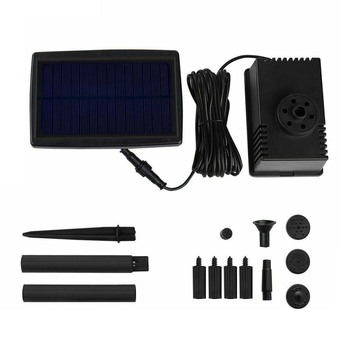 Solar Powered Water Fountain Pump Garden Pond Submersible Filter Fish Tank Kit