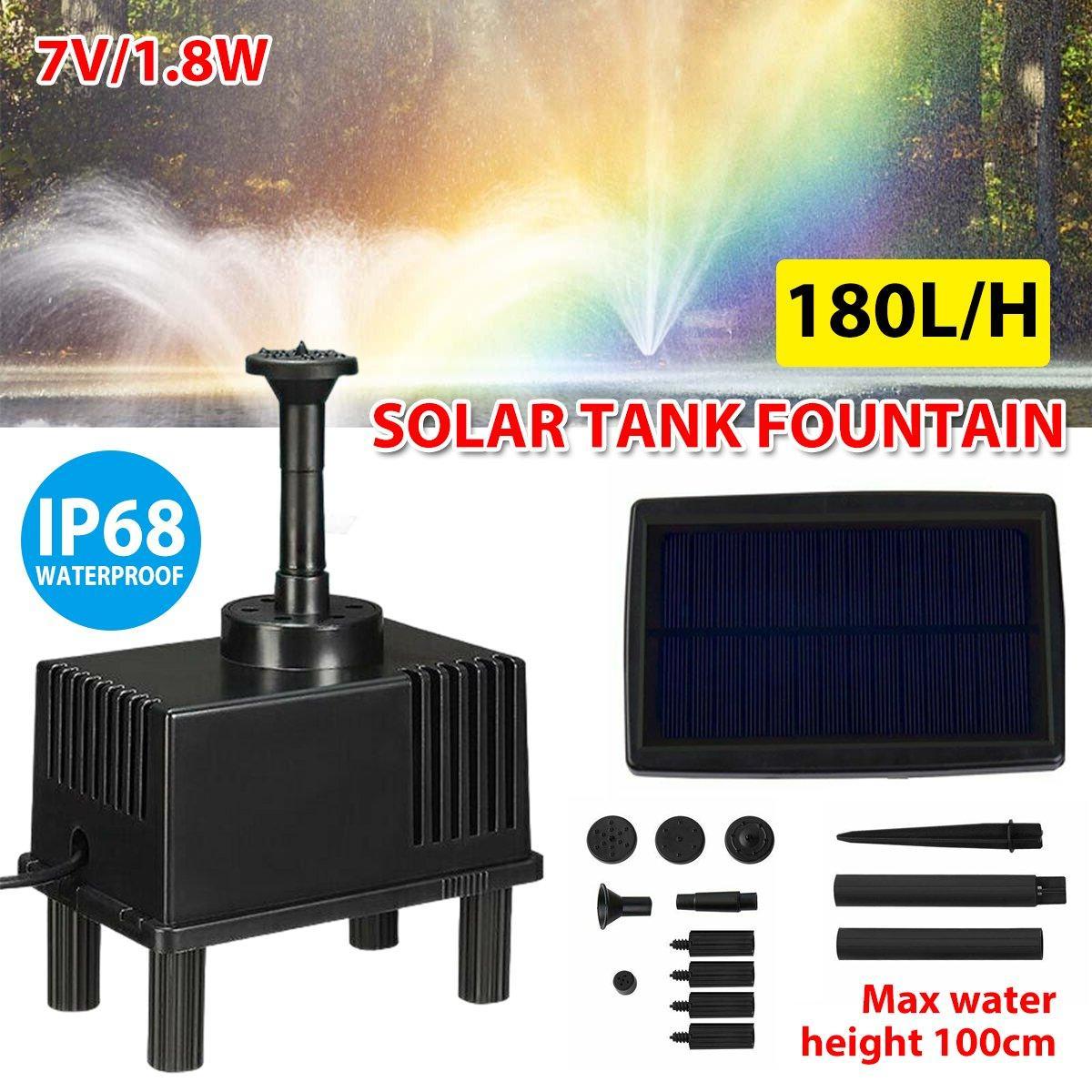 Solar Powered Water Fountain Pump Garden Pond Submersible Filter Fish Tank Kit