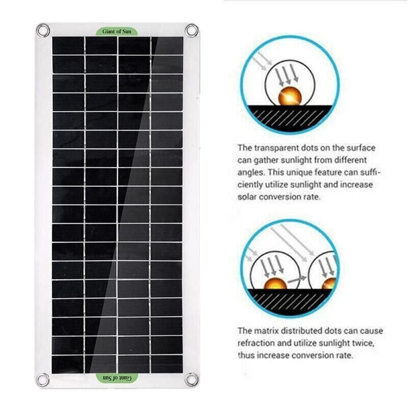 30W Usb Solar Panel Kit Battery Charger Controller Caravan Boat Outdoor Camping