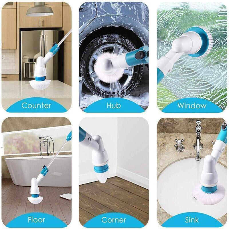Electric Cordless Chargeable Spin Scrubber Turbo Scrub Cleaning Brush Bathroom
