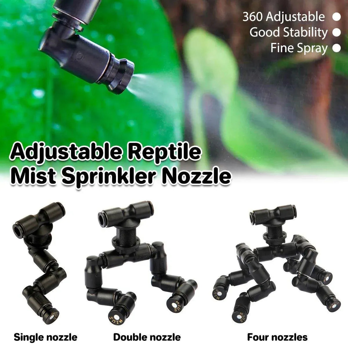 Reptile Pet Rainforest Tank Ecological Landscape Spray Atomization Mist System - Four nozzles