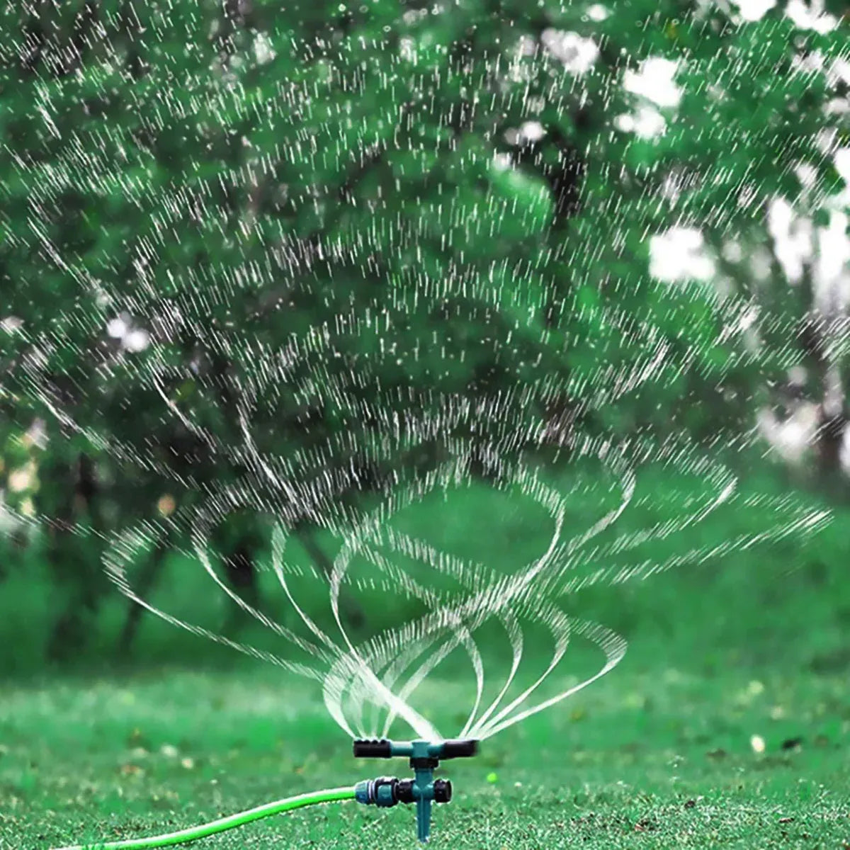 360° Rotation Auto Irrigation System Garden Lawn Sprinkler Patio Save Water Use - Two Arms