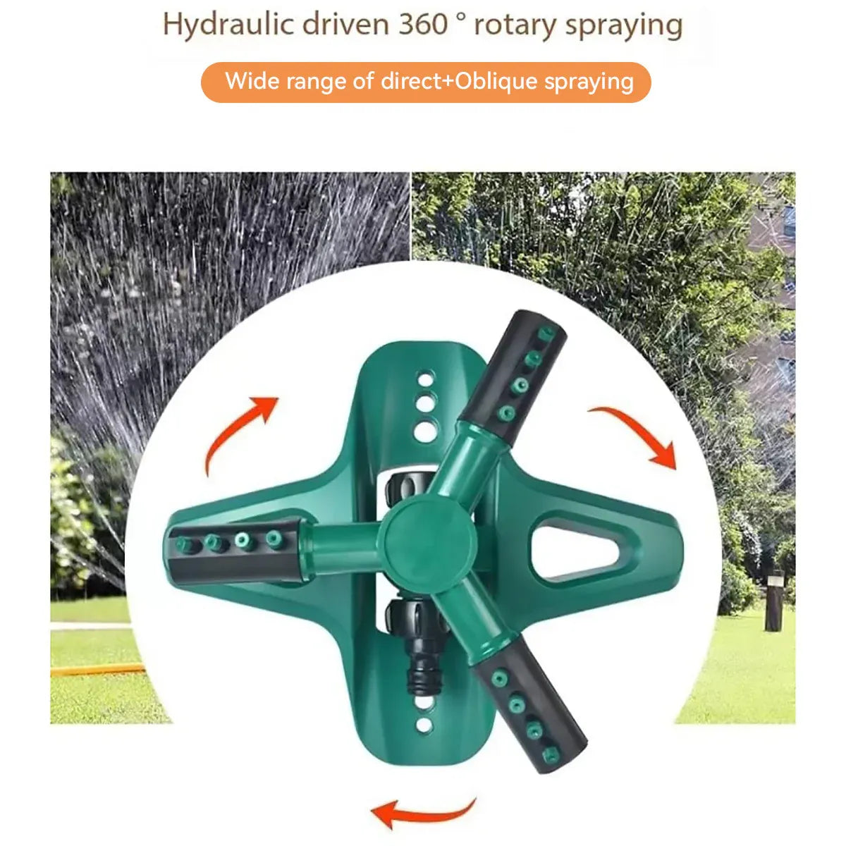 Automatic Lawn Sprinkler 360 Degree Rotating Garden Watering System Tool