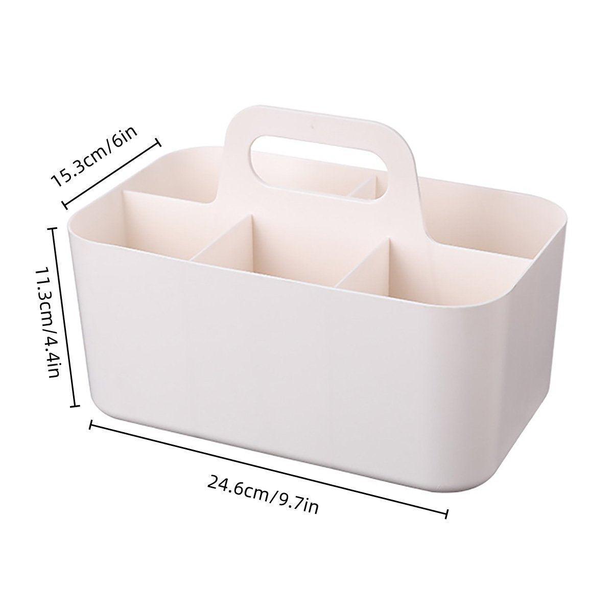 Multi Functional Desktop Organizer Compartmentalized Storage Box Portable Basket - Pink