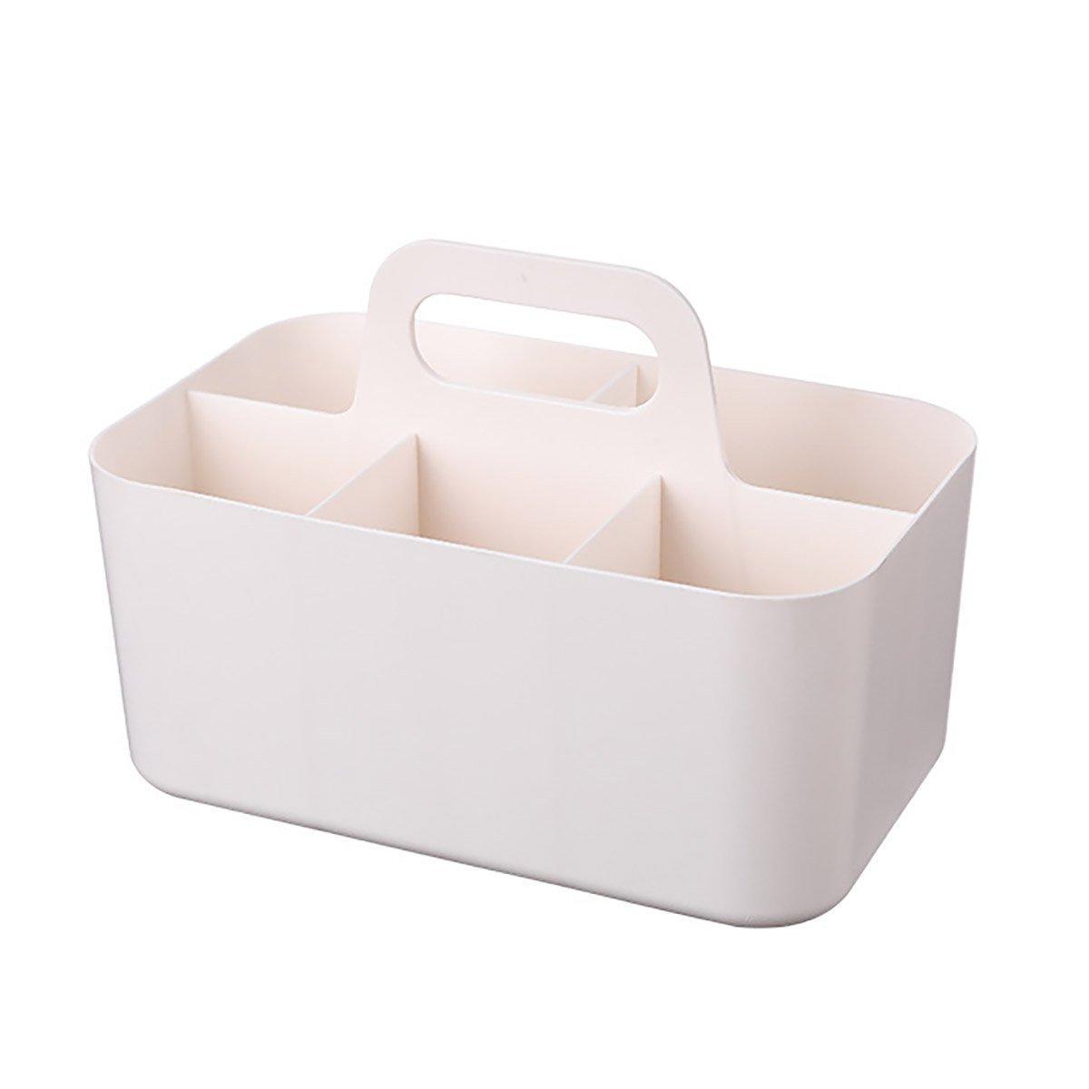 Multi Functional Desktop Organizer Compartmentalized Storage Box Portable Basket - Pink