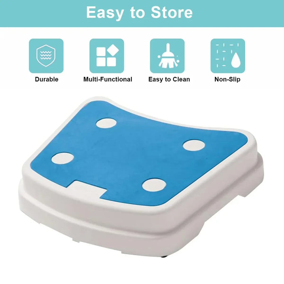 Stackable Bathroom Footstool Shower Seat Anti-Slip Durable Safe
