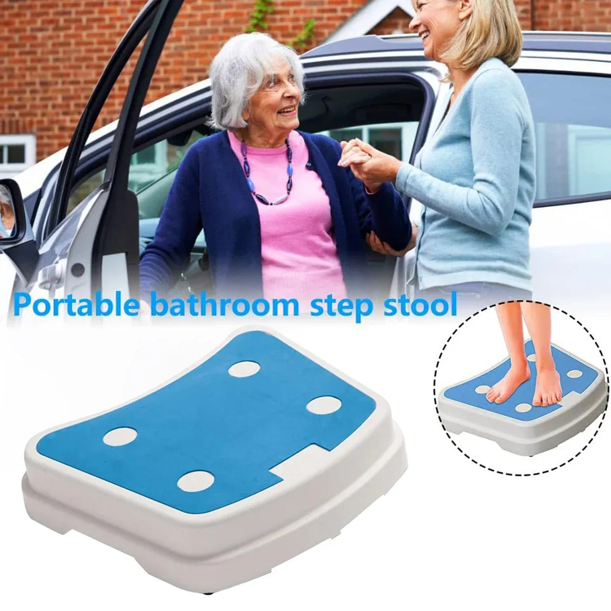 Stackable Bathroom Footstool Shower Seat Anti-Slip Durable Safe