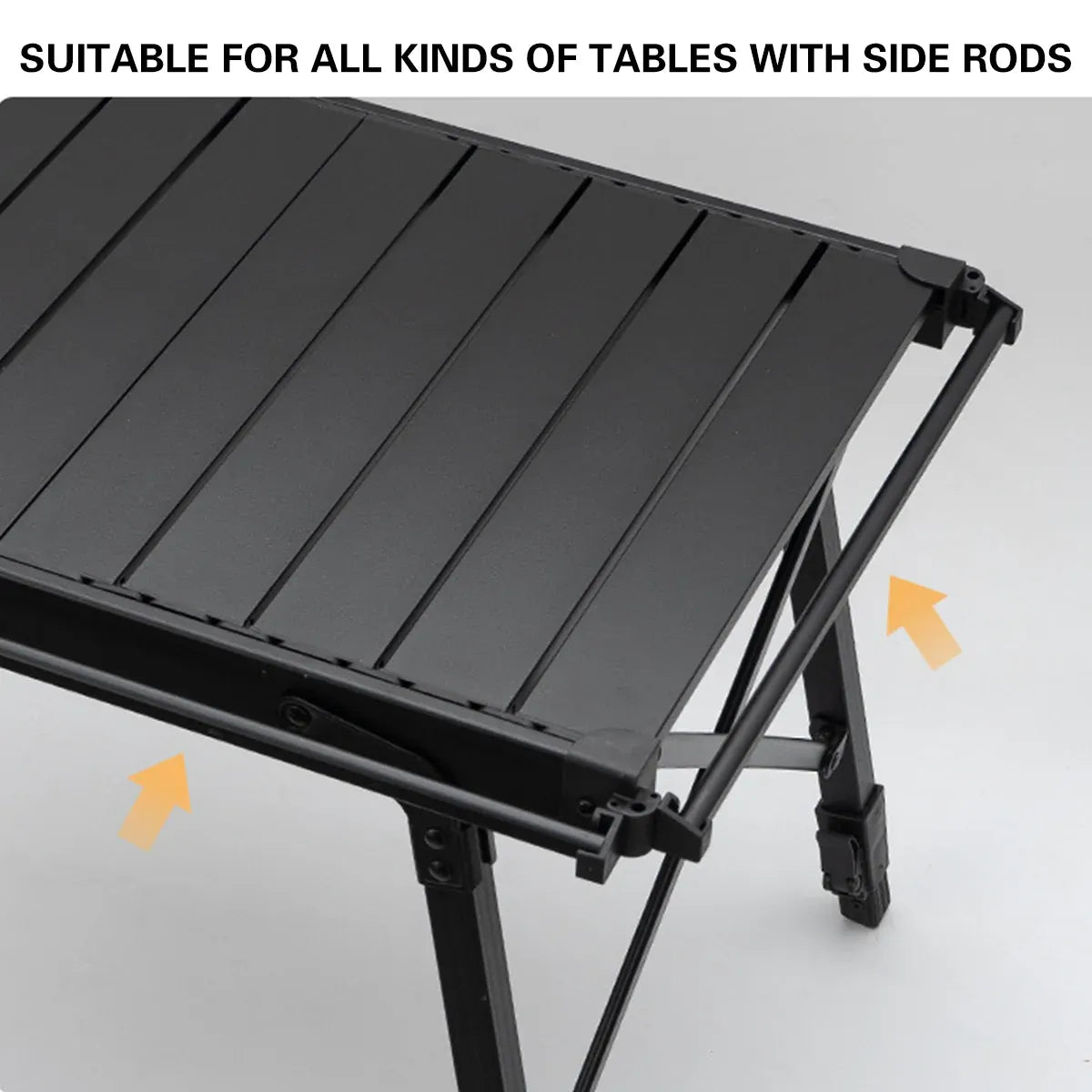 Folding Table Extension Rack Outdoor Camping Storage Shelf With Hanging Basket