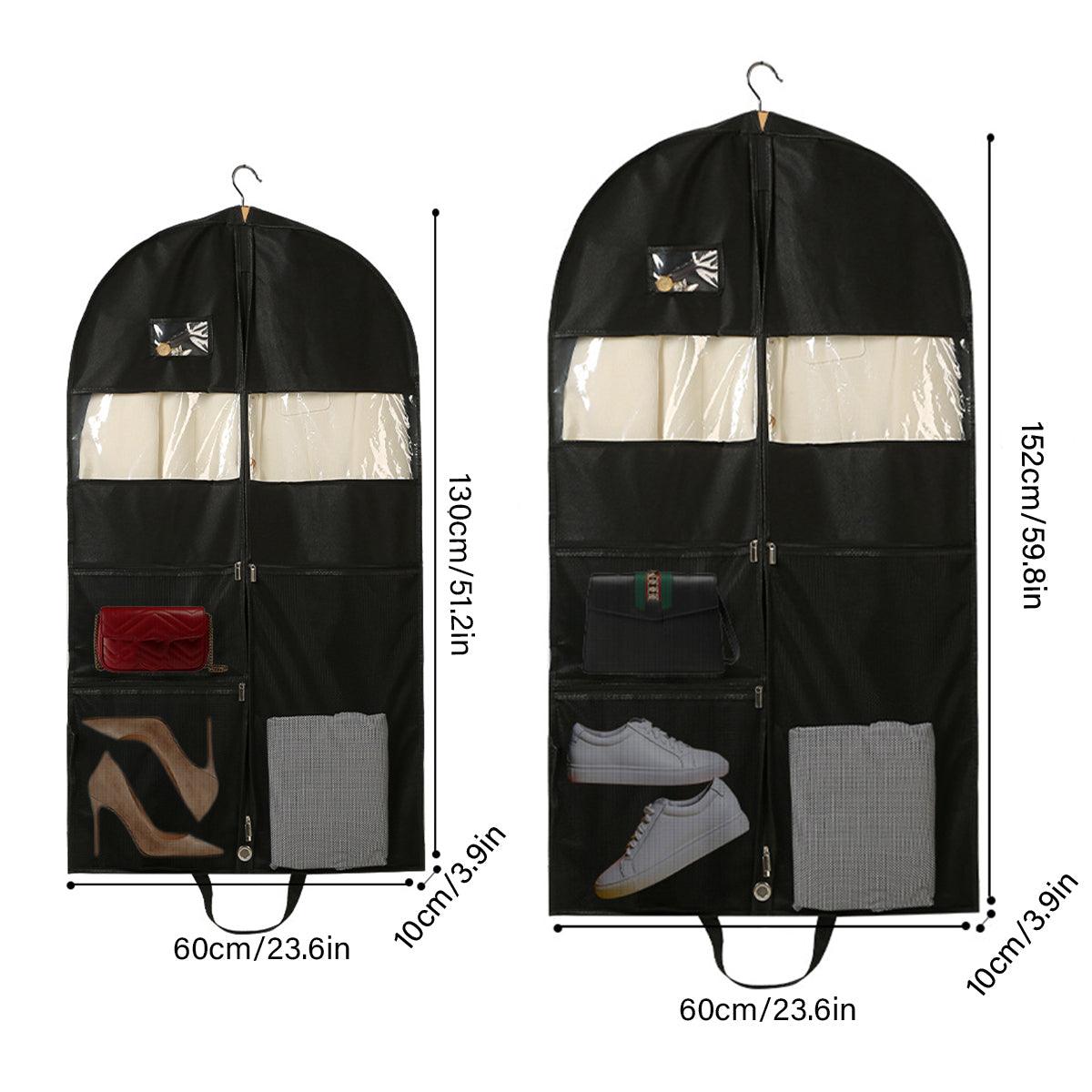 2pcs Hanging Closet Garment Dust Cover Storage Bag Clothes Protector Organizer - 150CM