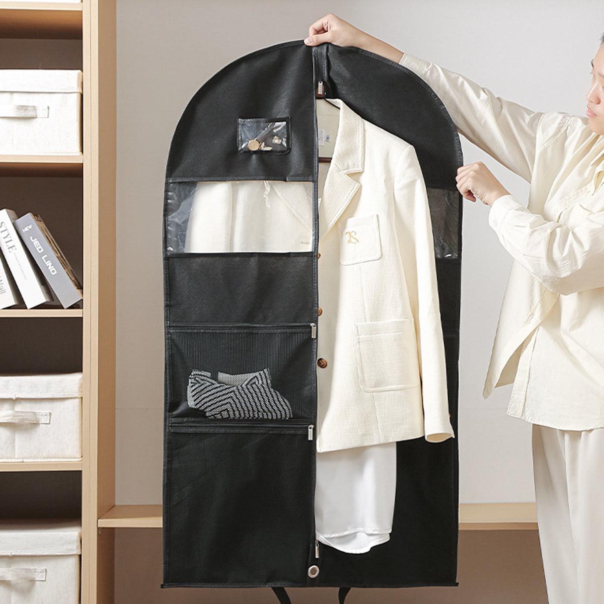 2pcs Hanging Closet Garment Dust Cover Storage Bag Clothes Protector Organizer - 150CM