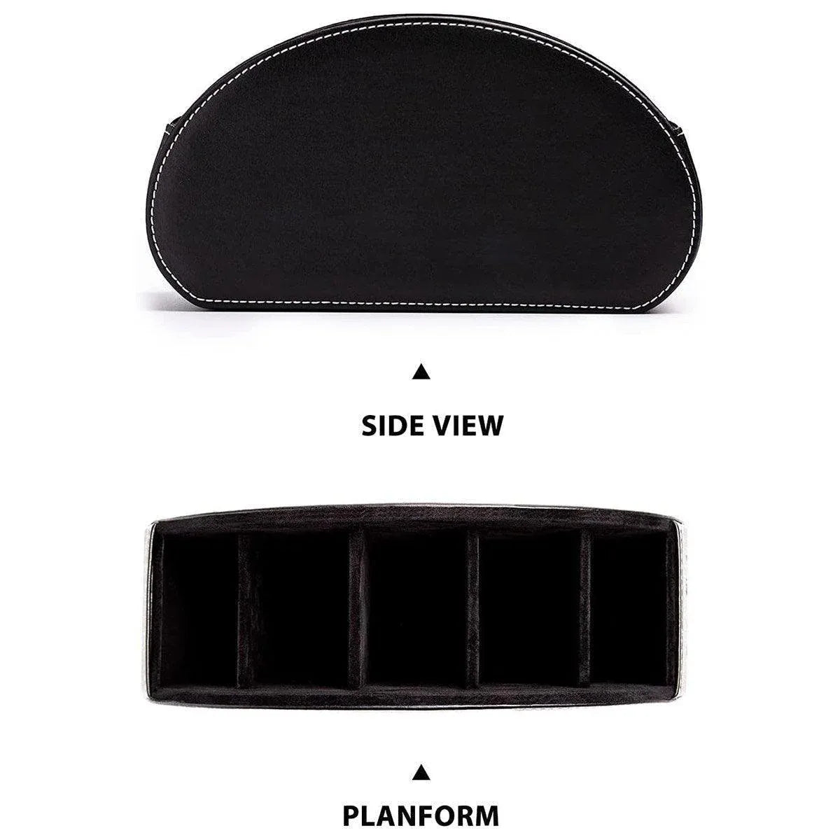 PU Leather Desktop Organiser Remote Control Office Cosmetic Storage Box Holder