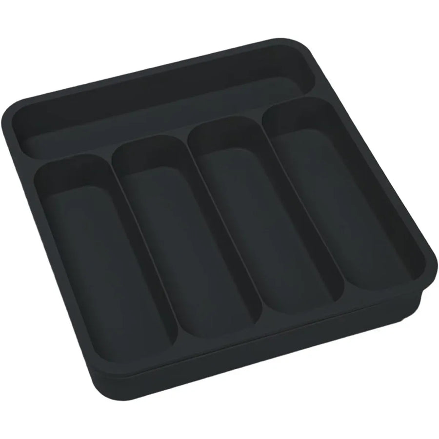 Expandable Cutlery Drawer Organizer Adjustable 6 Slot Kitchen Utensil Tray - Black