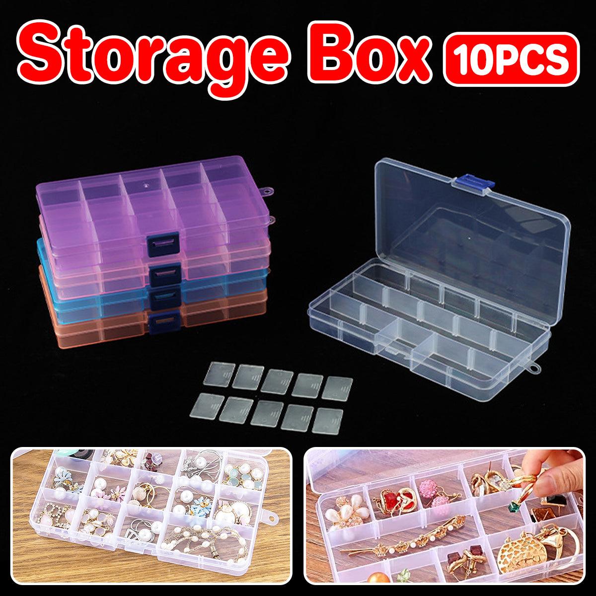10pcs 15Compartments Plastic Box Case Bead Storage Organizer Jewelry Craft Box