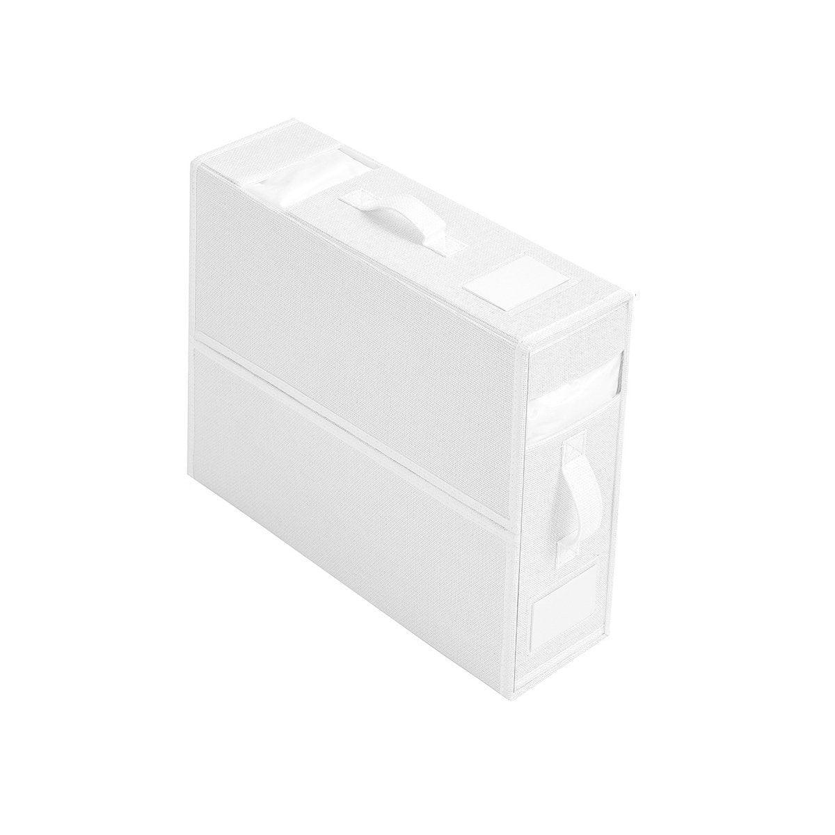 Fabric Storage Box Set Bedding Organizer Closet Blanket Quilt Storage Containers - Cream