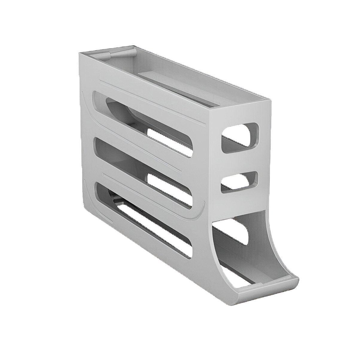 Automatic Scrolling Egg Holder 2/4-Tier Storage Box Container for Refrigerator - Beige(2-Tier)