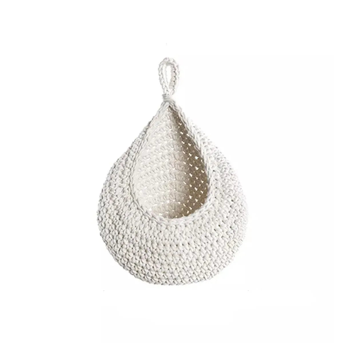 Cotton Rope Woven Storage Basket Wall Mount Fruit Vegetable Organizer Container - Mini