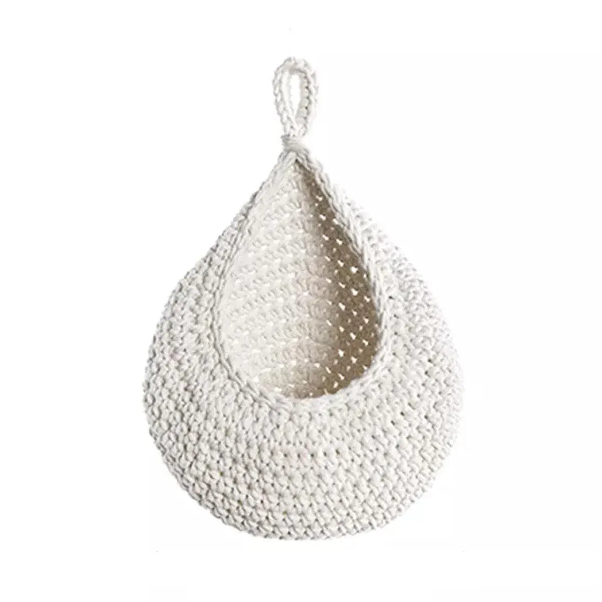 Cotton Rope Woven Storage Basket Wall Mount Fruit Vegetable Organizer Container - Mini