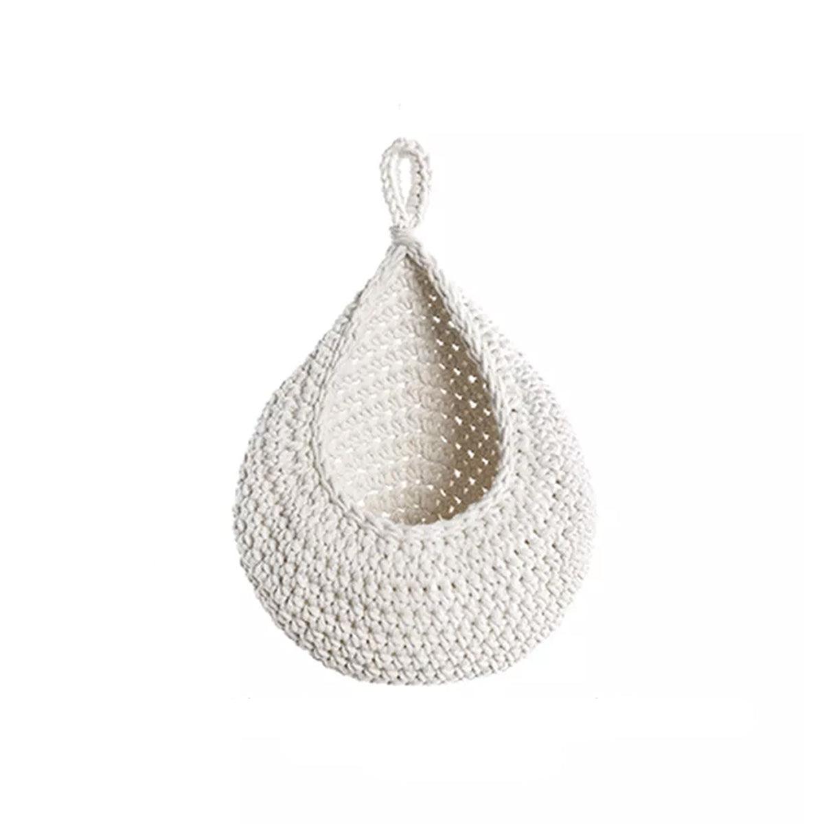 Cotton Rope Woven Storage Basket Wall Mount Fruit Vegetable Organizer Container - Mini