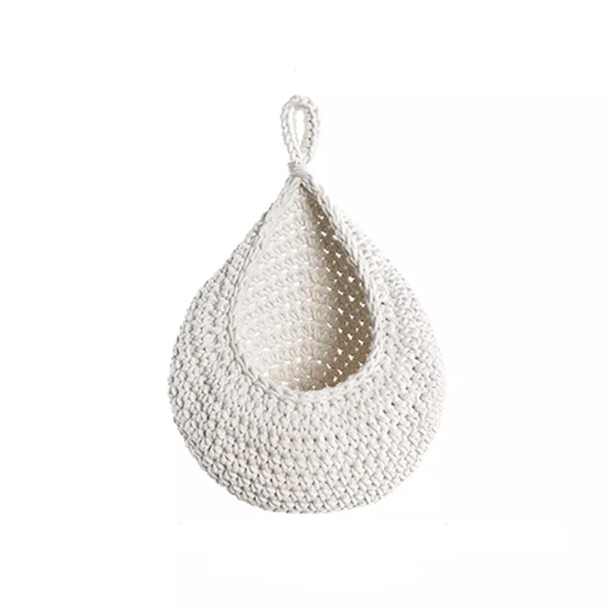 Cotton Rope Woven Storage Basket Wall Mount Fruit Vegetable Organizer Container - XL