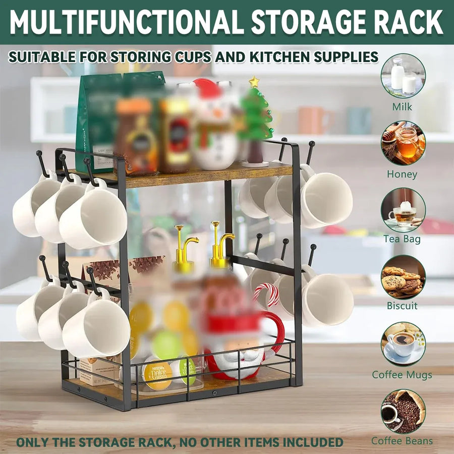 Multi-Functional Home Desktop Spice Storage Rack Kitchen Organizer Space-Saving