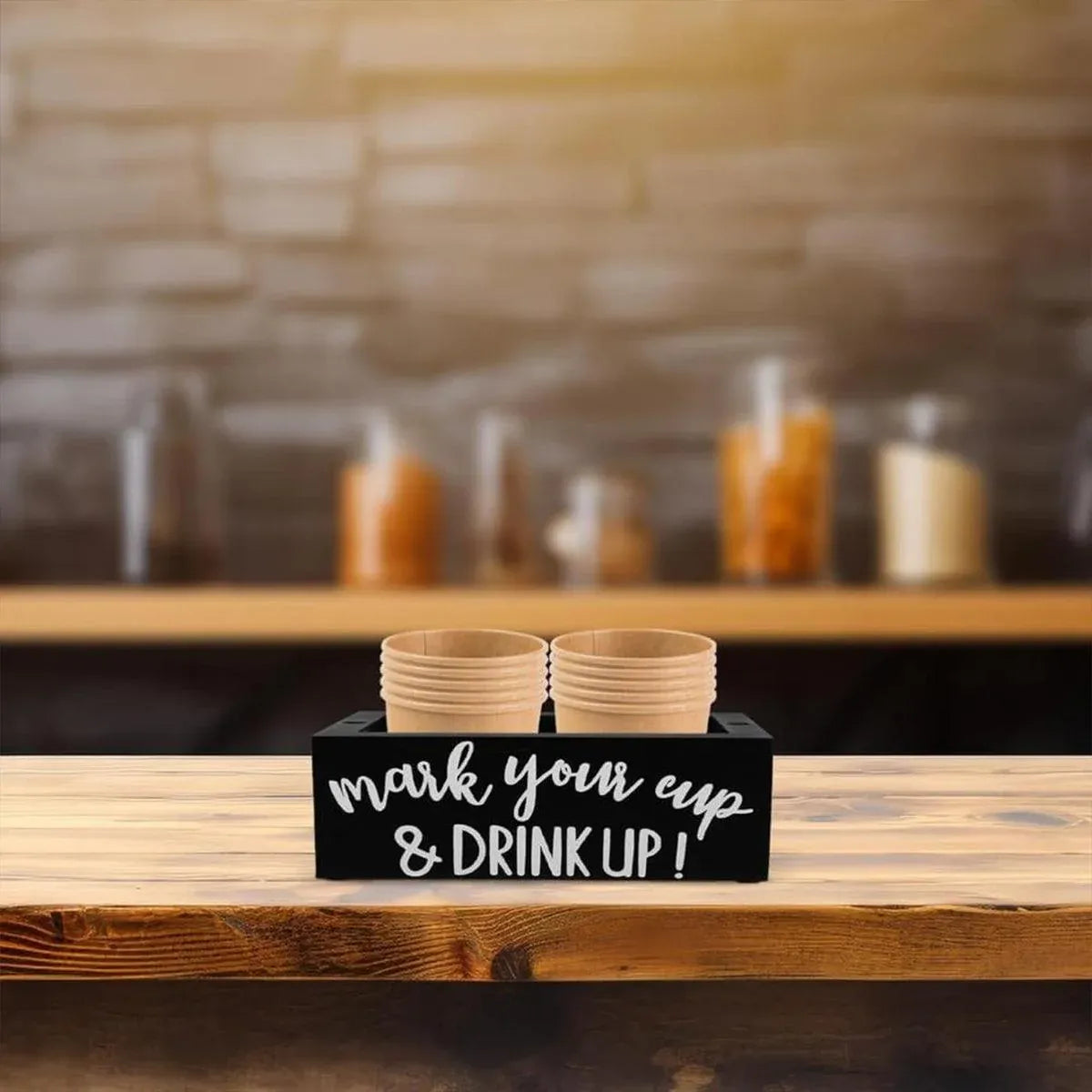 Disposable Paper Cup Storage Box Organizer Rack for Kitchen Cup Holder Storage - Square