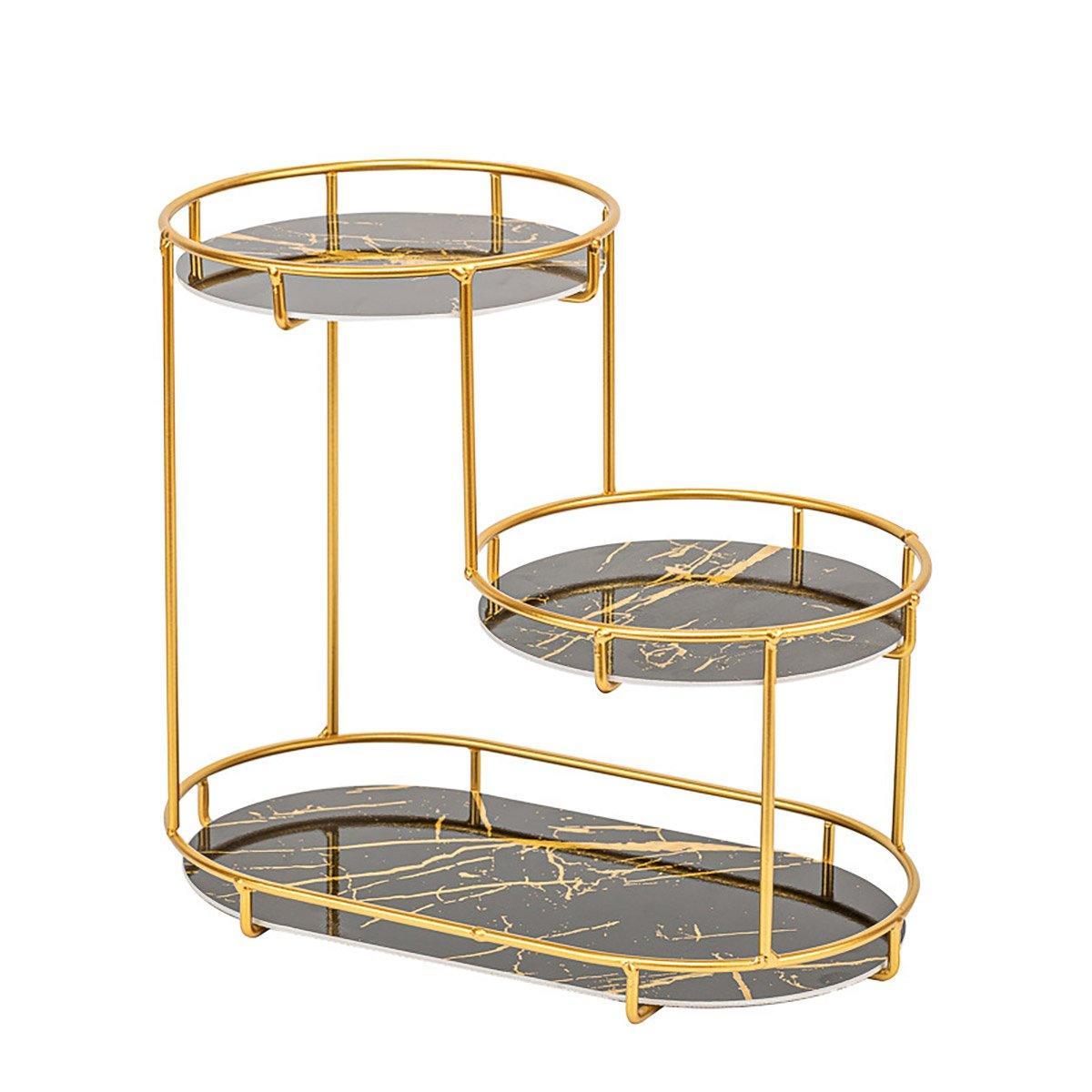 Round Multi-Tier Metal Storage Rack for Bathroom Vanity Kitchen Storage Rack - White