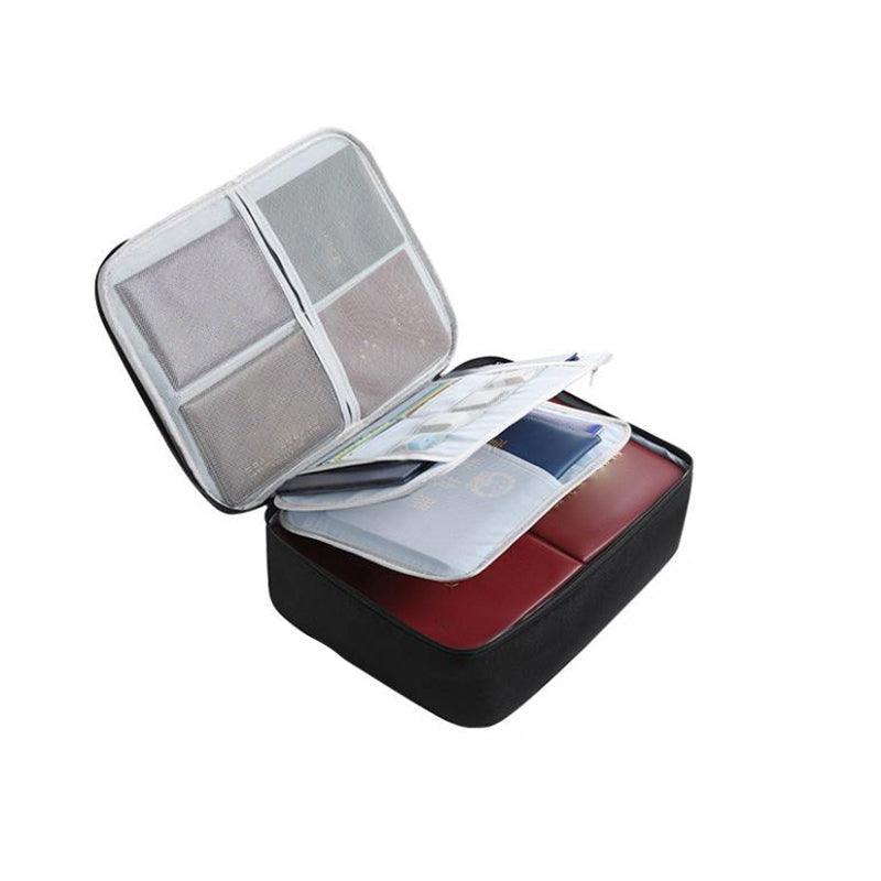 Large Capacity Multi-Layer Document Ticket Storage Bag Certificate File Organize 3 Layers - Navy 3 Layers-B2