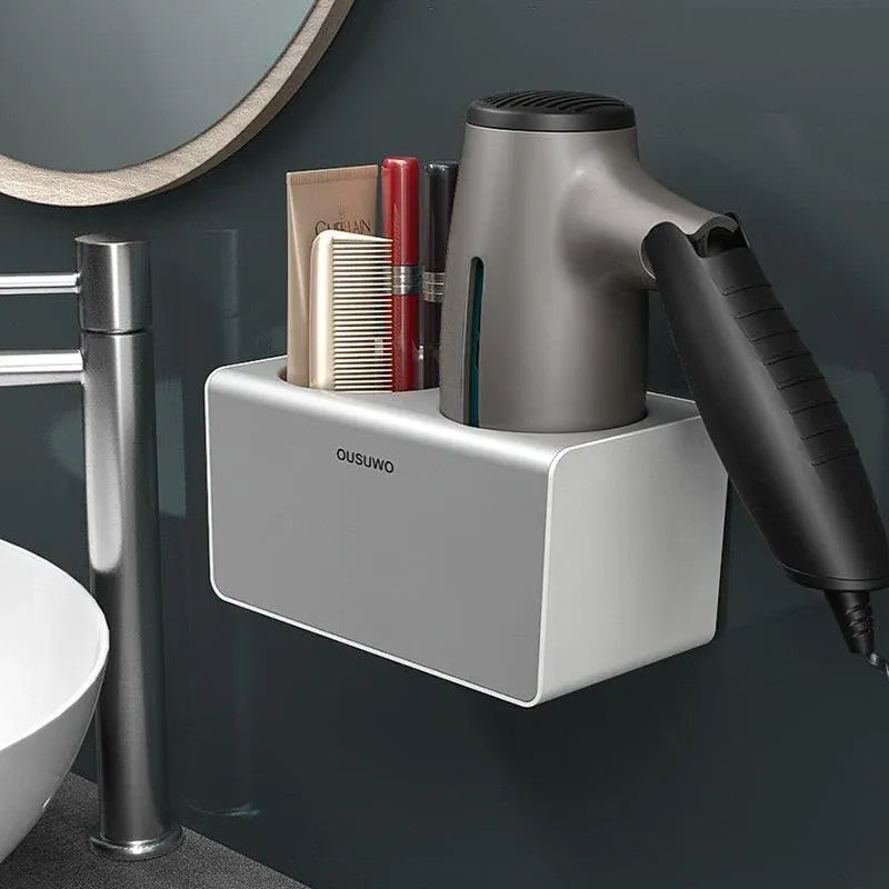 Hair Dryer Holder Storage Rack Curling Shelf Cup Bathroom Organizer Adhesive Au
