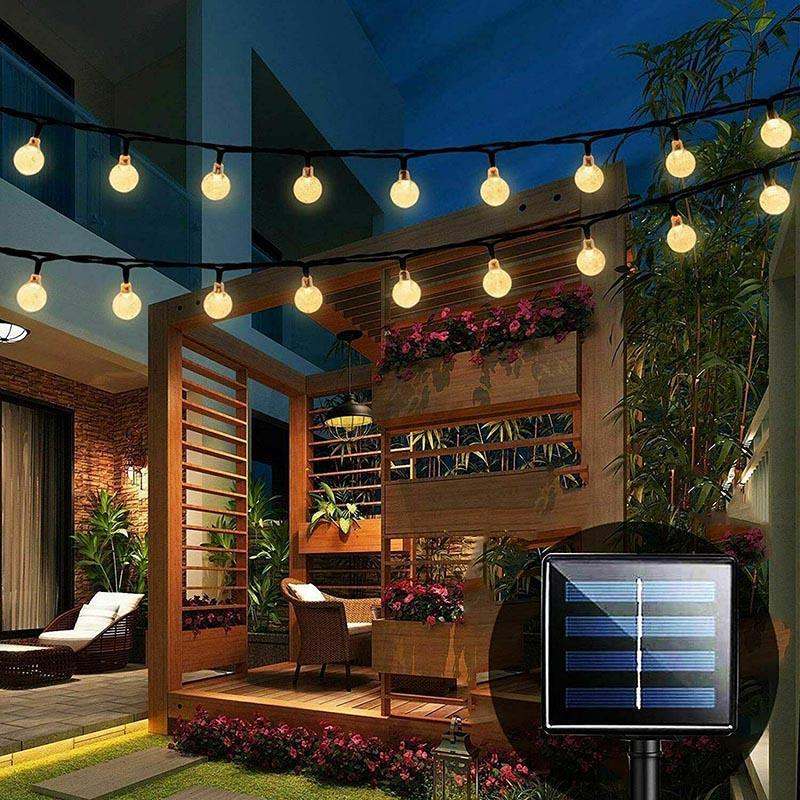100/200Led Solar Globe String Lights Fairy Festoon Outdoor Party Decor - 12M 100LED