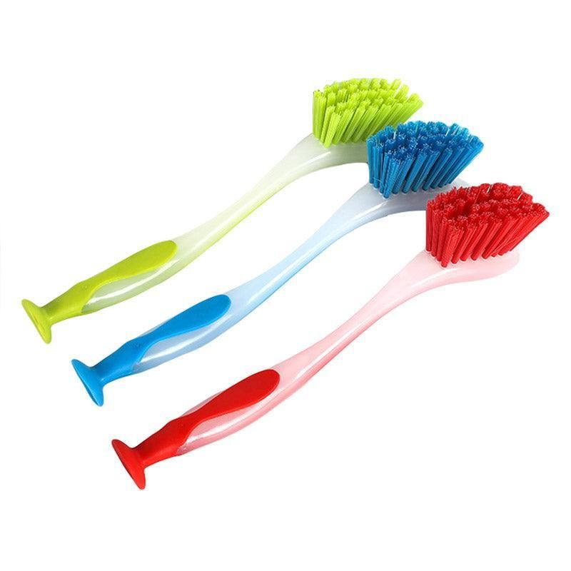 Multi Functional Long Handle Cleaning Brush Vertical Suction Kitchen Brush - Yellow