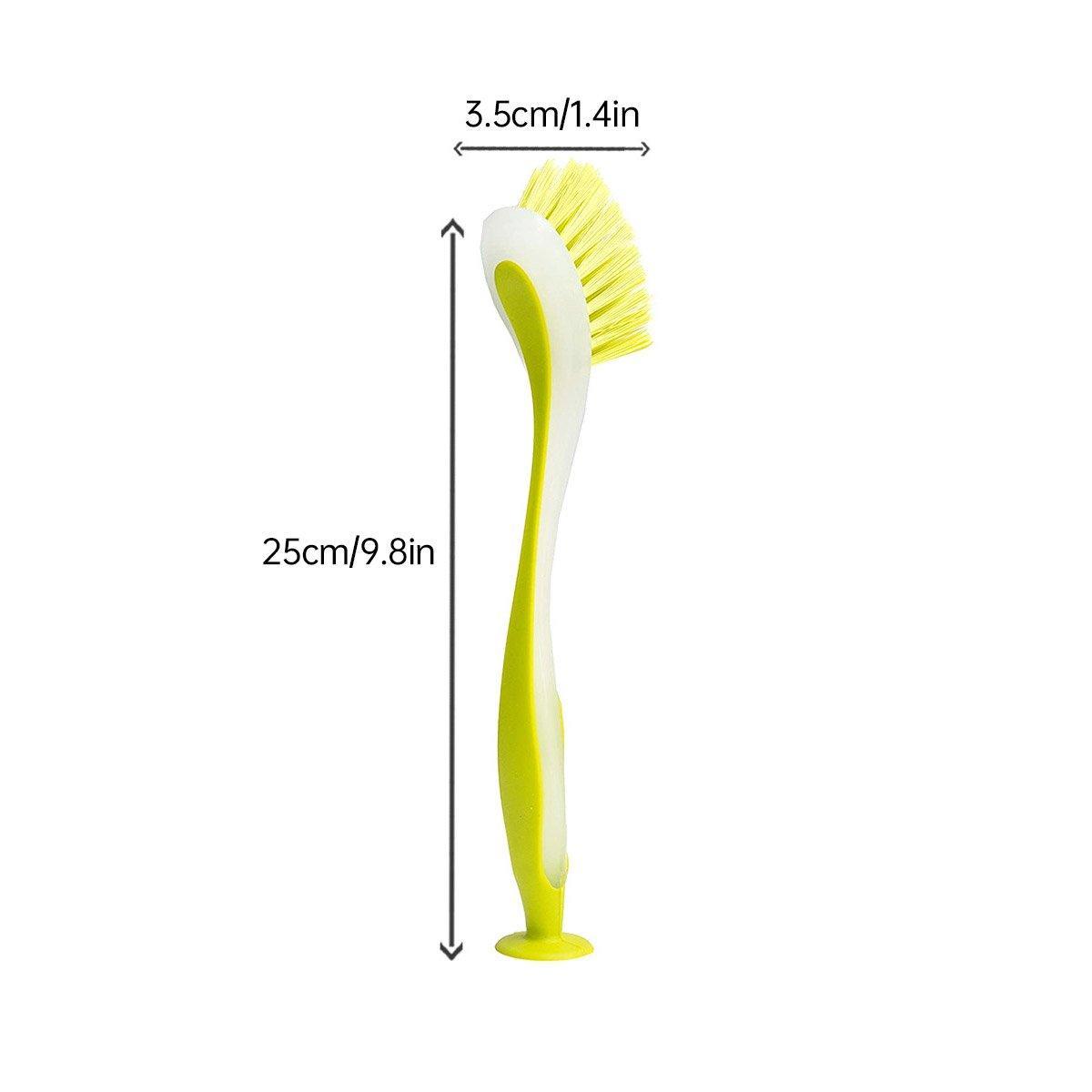 Multi Functional Long Handle Cleaning Brush Vertical Suction Kitchen Brush - Yellow