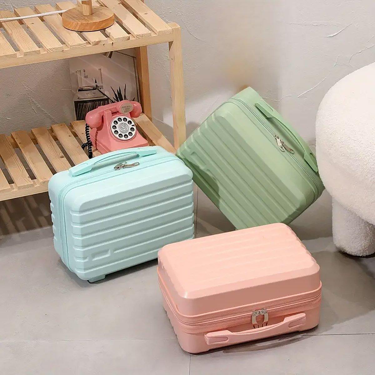 Portable 14 Inch Suitcase Mini Small Travel Storage Hand Gift Box - White