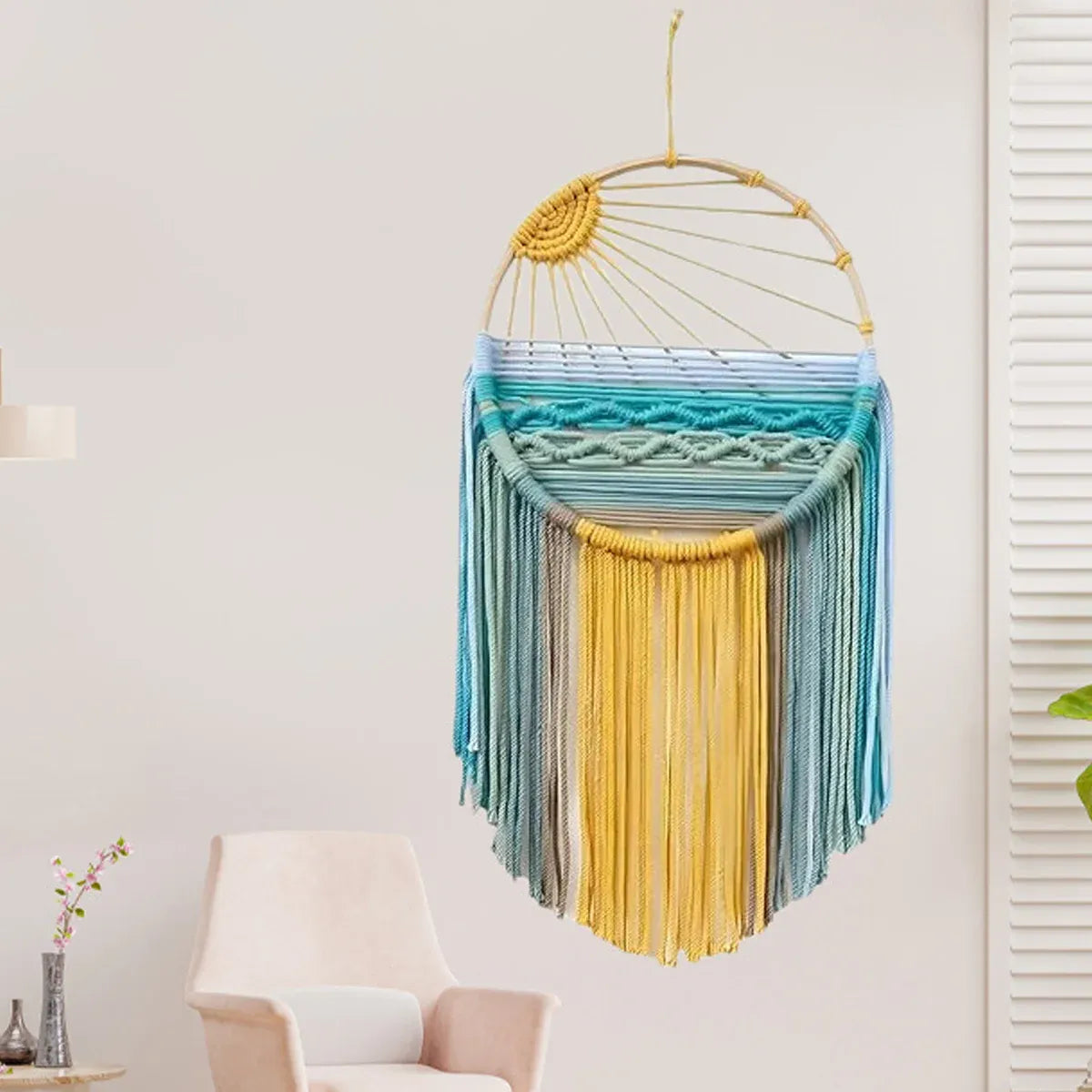 Sunrise Hand Woven Tapestry Decoration Warm Tones Wall Hanging for Living Room