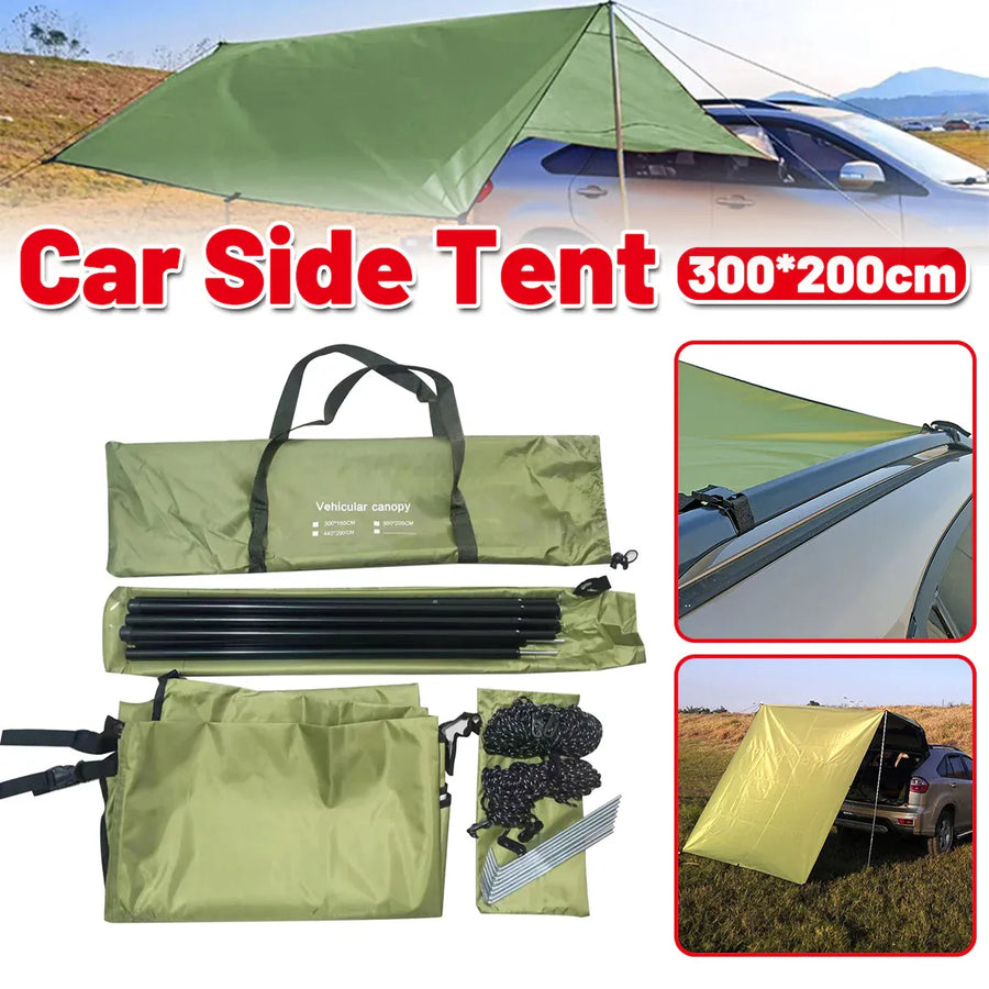 Car Side Awning Tent Rear Canopy Outdoor Camping Sunshade Shelter for SUV Use